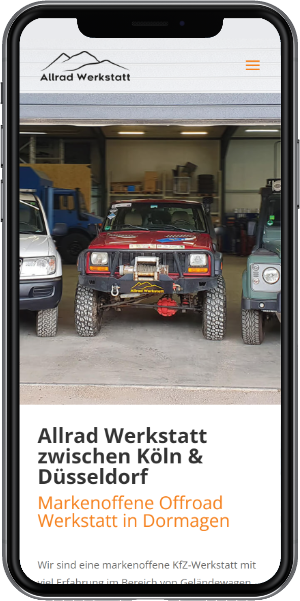 Allrad Werkstatt Website iPhone